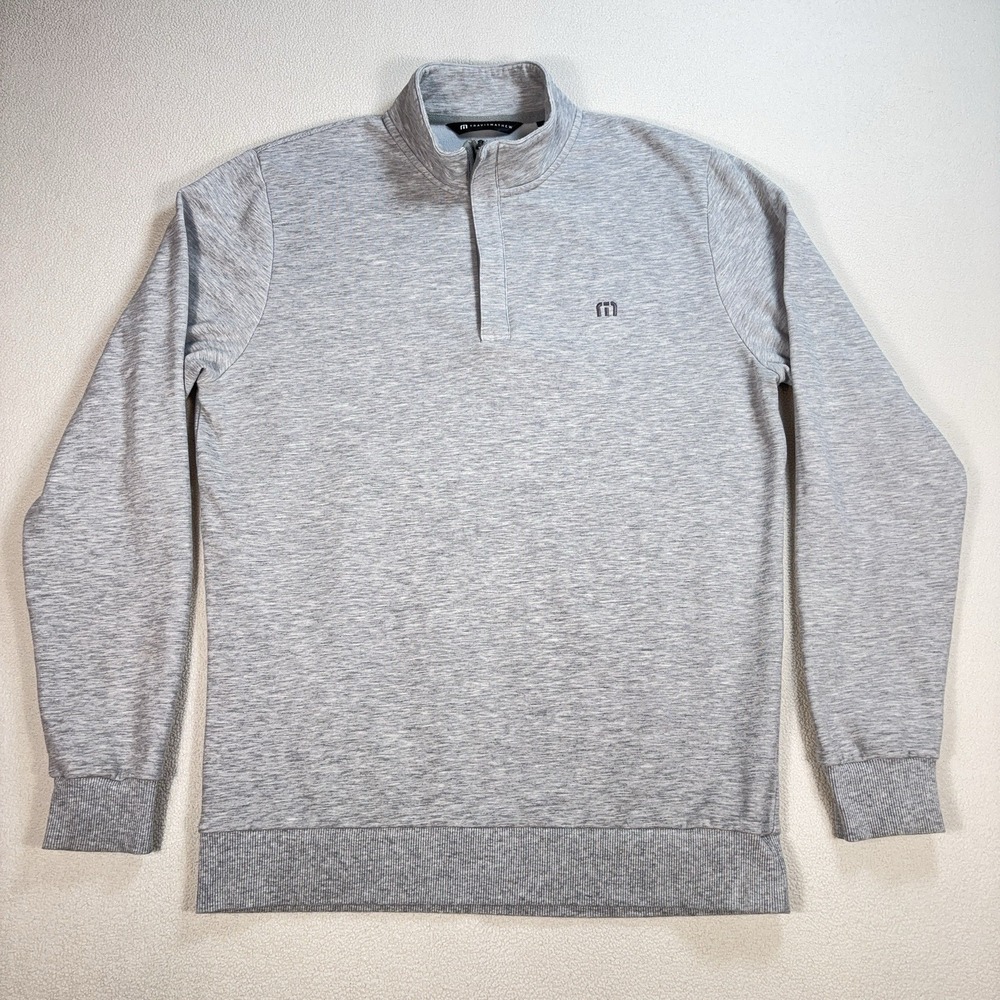 Travis Mathew Cloud 1/4 Zip Men's M Light Gray Golf Performance Comfort Pullover